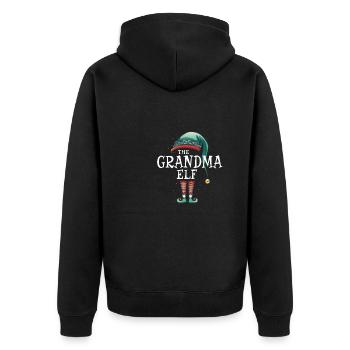 The Grandma Elf Matching Group christmas - Unisex Premium Organic Zip Hoodie - black - Back - Nico (187cm)