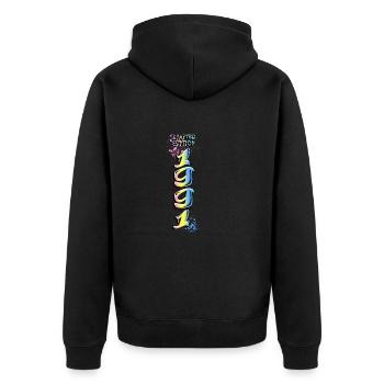 Limited Edition 1991 Graffiti - Unisex Premium Organic Zip Hoodie - black - Back - Nico (187cm)