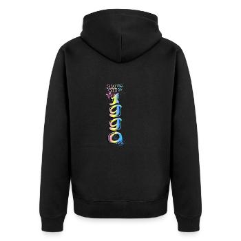 Limited Edition 1990 Graffiti - Unisex Premium Organic Zip Hoodie - black - Back - Nico (187cm)