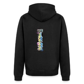 Limited Edition 1963 Graffiti - Unisex Premium Organic Zip Hoodie - black - Back - Nico (187cm)