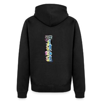 Limited Edition 1969 Graffiti - Unisex Premium Organic Zip Hoodie - black - Back - Nico (187cm)