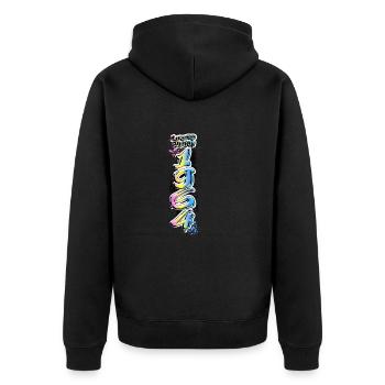 Limited Edition 1964 Graffiti - Unisex Premium Organic Zip Hoodie - black - Back - Nico (187cm)