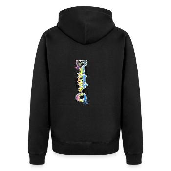 Limited Edition 1970 Graffiti - Unisex Premium Organic Zip Hoodie - black - Back - Nico (187cm)