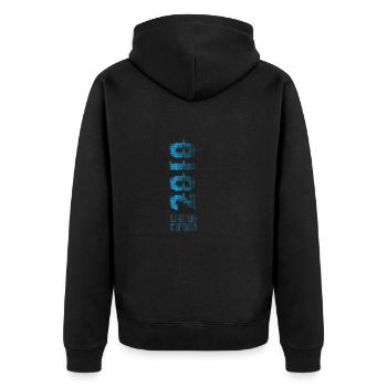 Limited Edition 2010 Graffiti - Unisex Premium Bio Zip Hoodie - Schwarz - Hinten - Nico (187cm)