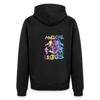 Awesome since 1995. Agility, Hundetraining - Unisex Premium Organic Zip Hoodie - black - Back - Nico (187cm)