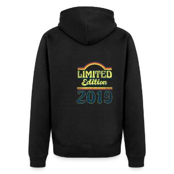 Édition Limitée Millésime 2019 - Veste à capuche bio Premium Unisexe - noir - Dos - Nico (187cm)