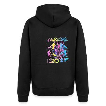 Awesome since 2017. Agility, Hundetraining - Unisex Premium Bio Zip Hoodie - Schwarz - Hinten - Nico (187cm)