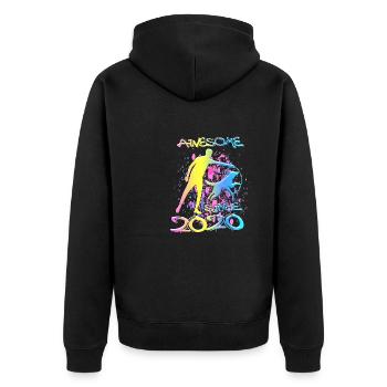 Awesome since 2020. Agility, Hundetraining - Unisex Premium Bio Zip Hoodie - Schwarz - Hinten - Nico (187cm)