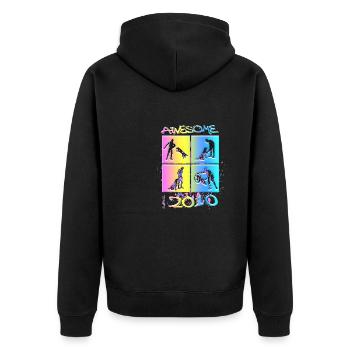 Awesome since 2010. Agility, Hundetraining - Unisex Premium Organic Zip Hoodie - black - Back - Nico (187cm)