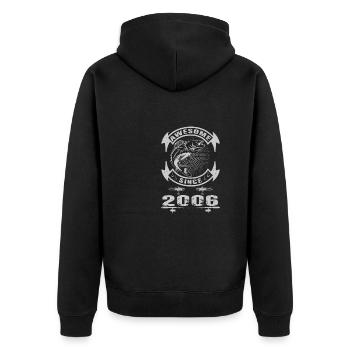 Génial depuis 2006. Angel, l’anniversaire du pêcheur - Veste à capuche bio Premium Unisexe - noir - Dos - Nico (187cm)