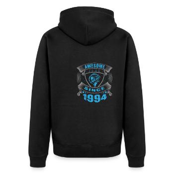 Génial depuis 1994. Angel, l’anniversaire d’un pêcheur - Veste à capuche bio Premium Unisexe - noir - Dos - Nico (187cm)