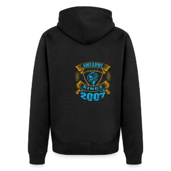 Génial depuis 2007. Angel, l’anniversaire du pêcheur - Veste à capuche bio Premium Unisexe - noir - Dos - Nico (187cm)