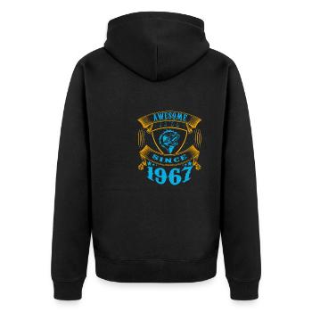 Génial depuis 1967. Angel, l’anniversaire du pêcheur - Veste à capuche bio Premium Unisexe - noir - Dos - Nico (187cm)