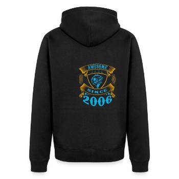 Génial depuis 2006. Angel, l’anniversaire du pêcheur - Veste à capuche bio Premium Unisexe - noir - Dos - Nico (187cm)