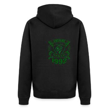 Awesome since 1992. Angel, Angler's birthday - Unisex Premium Organic Zip Hoodie - black - Back - Nico (187cm)