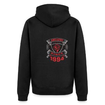 Awesome since 1994. Angel, Angler's birthday - Unisex Premium Organic Zip Hoodie - black - Back - Nico (187cm)