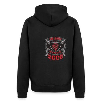 Génial depuis 2006. Angel, l’anniversaire du pêcheur - Veste à capuche bio Premium Unisexe - noir - Dos - Nico (187cm)