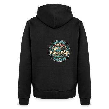 Awesome since 1995. Angel, Angler's Birthday - Unisex Premium Organic Zip Hoodie - black - Back - Nico (187cm)