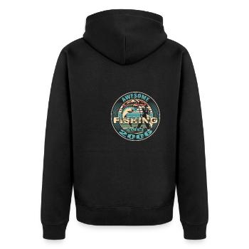 Génial depuis 2006. Angel, l’anniversaire du pêcheur - Veste à capuche bio Premium Unisexe - noir - Dos - Nico (187cm)