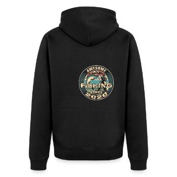 Awesome since 2020. Angel, Angler Geburtstag - Unisex Premium Bio Zip Hoodie - Schwarz - Hinten - Nico (187cm)