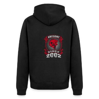 Génial depuis 2002. Angel, l’anniversaire d’un pêcheur - Veste à capuche bio Premium Unisexe - noir - Dos - Nico (187cm)