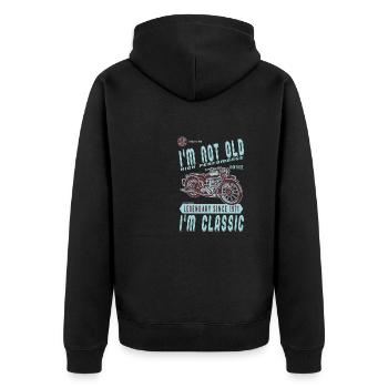 I'm Not Old I'm Classic. Biker Geburtstag 1971 - Unisex Premium Bio Zip Hoodie - Schwarz - Hinten - Nico (187cm)