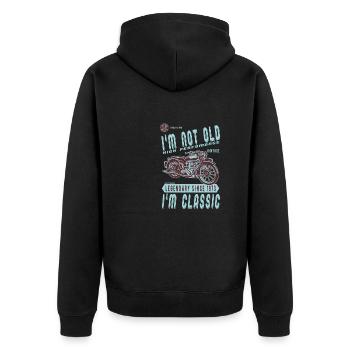 I'm Not Old I'm Classic. Biker Geburtstag 1973 - Unisex Premium Bio Zip Hoodie - Schwarz - Hinten - Nico (187cm)
