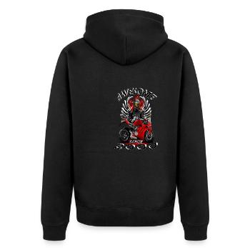 Awesome since 2000, Biker Geburtstag - Unisex Premium Bio Zip Hoodie - Schwarz - Hinten - Nico (187cm)