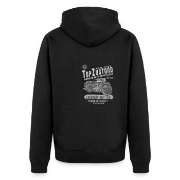 1961 Biker Top Zustand, Legendär, Legende, Bike, - Unisex Premium Bio Zip Hoodie - Schwarz - Hinten - Nico (187cm)