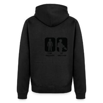 Your Brother My Brother Is in Military Proud Army - Unisex Premium Organic Zip Hoodie - black - Back - Nico (187cm)