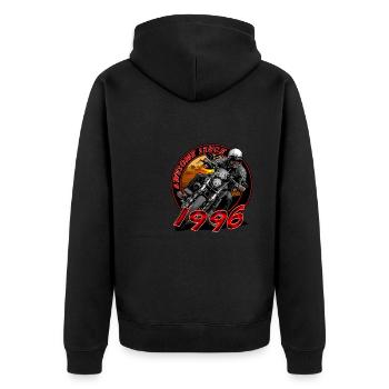 Awesome since 1996, Biker Geburtstag - Unisex Premium Bio Zip Hoodie - Schwarz - Hinten - Nico (187cm)