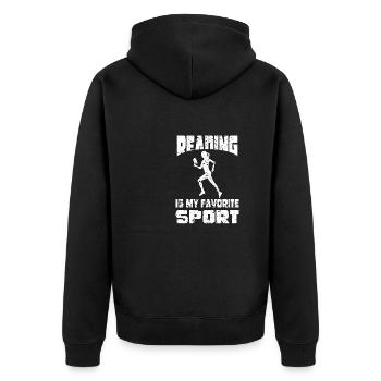 La lecture est mon sport préféré - Veste à capuche bio Premium Unisexe - noir - Dos - Nico (187cm)