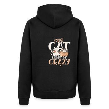 Chat brièvement fou - Veste à capuche bio Premium Unisexe - noir - Dos - Nico (187cm)