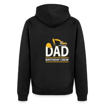 Papa Geburtstag Crew Bau Geburtstag - Unisex Premium Bio Zip Hoodie - Schwarz - Hinten - Nico (187cm)