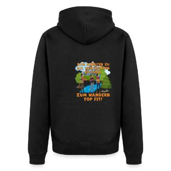 Lustiger Wanderspruch für Naturliebhaber - Unisex Premium Bio Zip Hoodie - Schwarz - Hinten - Nico (187cm)