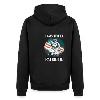 Pawsitively Patriotic Cat 4th of July - Unisex Premium Organic Zip Hoodie - black - Back - Nico (187cm)