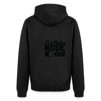 Mode anniversaire sur Fun Celebration - Veste à capuche bio Premium Unisexe - noir - Dos - Nico (187cm)