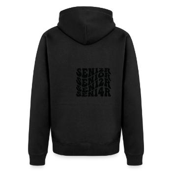 Senior 24 Graduation Class of 2024 Groovy Senior 2 - Unisex Premium Organic Zip Hoodie - black - Back - Nico (187cm)