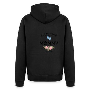 First time Great Aunt 2024 New Baby For Auntie To - Unisex Premium Organic Zip Hoodie - black - Back - Nico (187cm)