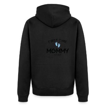 First time Great Aunt 2024 New Baby For Auntie To - Unisex Premium Organic Zip Hoodie - black - Back - Nico (187cm)