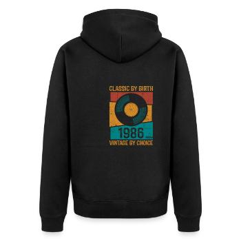 1986 Vintage Vinyl Classic Birth Yearchoice editi - Unisex Premium Organic Zip Hoodie - black - Back - Nico (187cm)