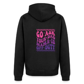 Groovy Va Demander À Ton Papa Maman Est Hors Service Drôle Moth - Veste à capuche bio Premium Unisexe - noir - Dos - Nico (187cm)