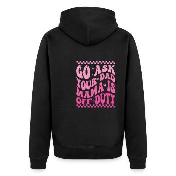 Groovy Va Demander À Ton Papa Maman Est Hors Service Drôle Moth - Veste à capuche bio Premium Unisexe - noir - Dos - Nico (187cm)
