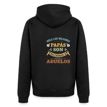 Only the Best Dads Get Promoted to Grandpas – - Unisex Premium Organic Zip Hoodie - black - Back - Nico (187cm)