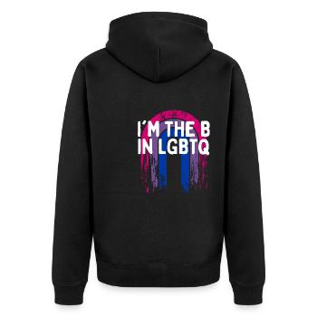 Je suis le B dans LGBTQ Bisexual Pride Bi LGBT - Veste à capuche bio Premium Unisexe - noir - Dos - Nico (187cm)