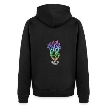 LGTB, herz, regenbogen, le cœur est le cœur, bunt - Veste à capuche bio Premium Unisexe - noir - Dos - Nico (187cm)