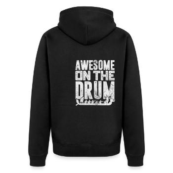 Awesome on the drum - Unisex Premium Organic Zip Hoodie - black - Back - Nico (187cm)