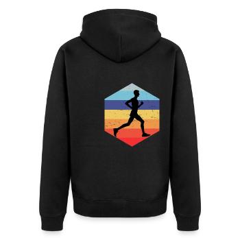 Race Fitness Running Jogging Hommes Running - Veste à capuche bio Premium Unisexe - noir - Dos - Nico (187cm)