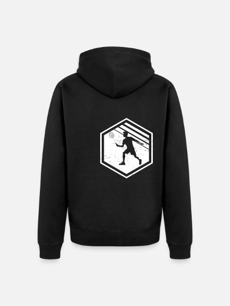 Herren Badmintonspieler Federball Badminton - Unisex Premium Bio Zip Hoodie - Schwarz