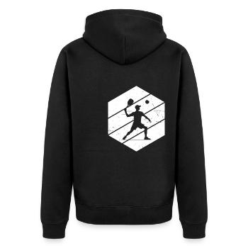 Pickleball Racquetball Jeux de pickleball Femmes - Veste à capuche bio Premium Unisexe - noir - Dos - Nico (187cm)